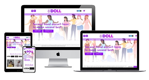 Examples of an e-commerce website displaying responsive bahviour